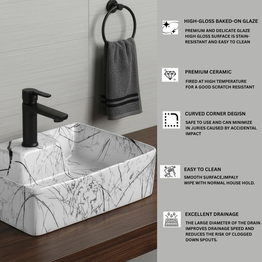 MS-911 XYLOAN WALL MOUNTED BASIN GLOSSY (16"X12") - Image 4