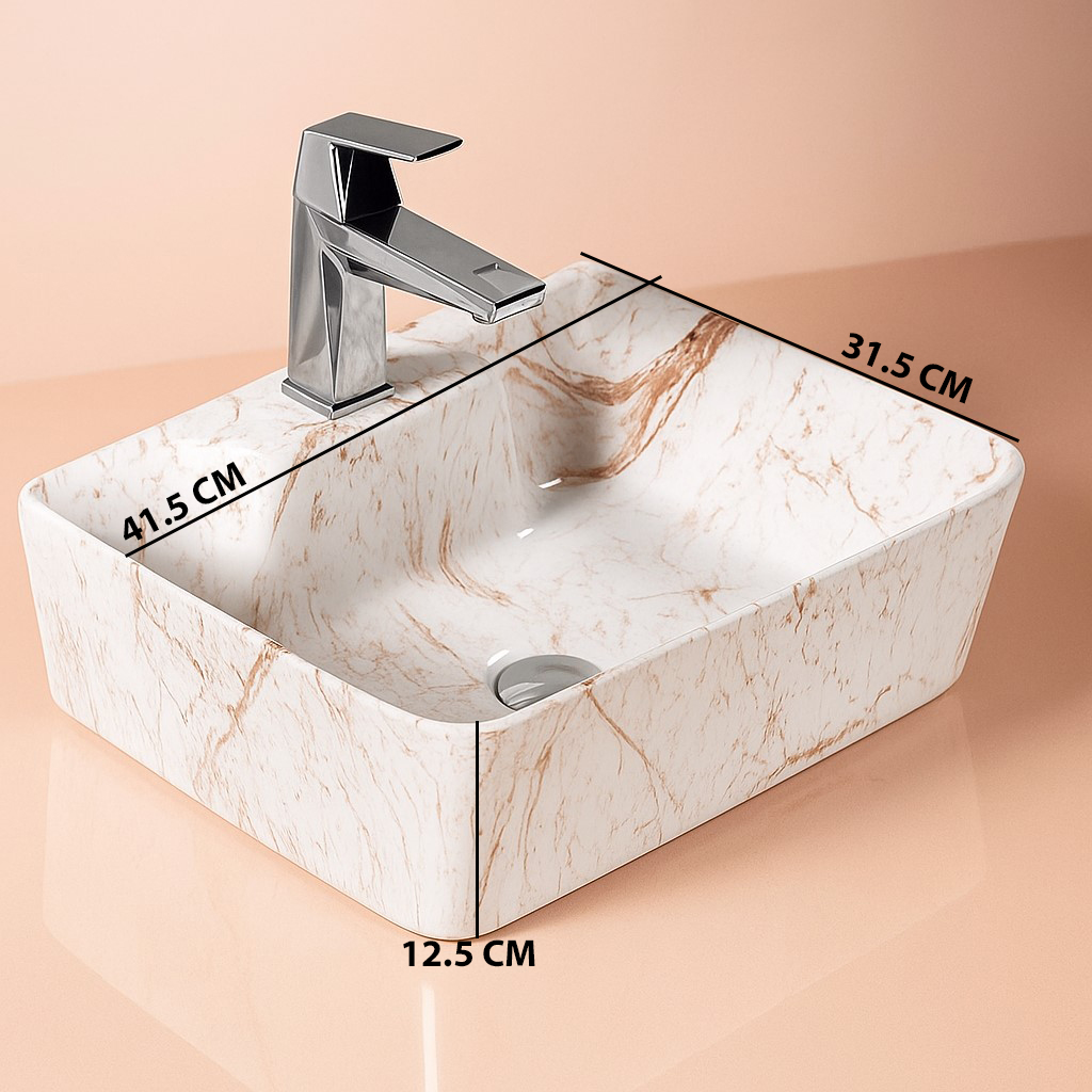 MS-913 XYLOAN WALL MOUNTED BASIN GLOSSY (16"X12") - Image 3