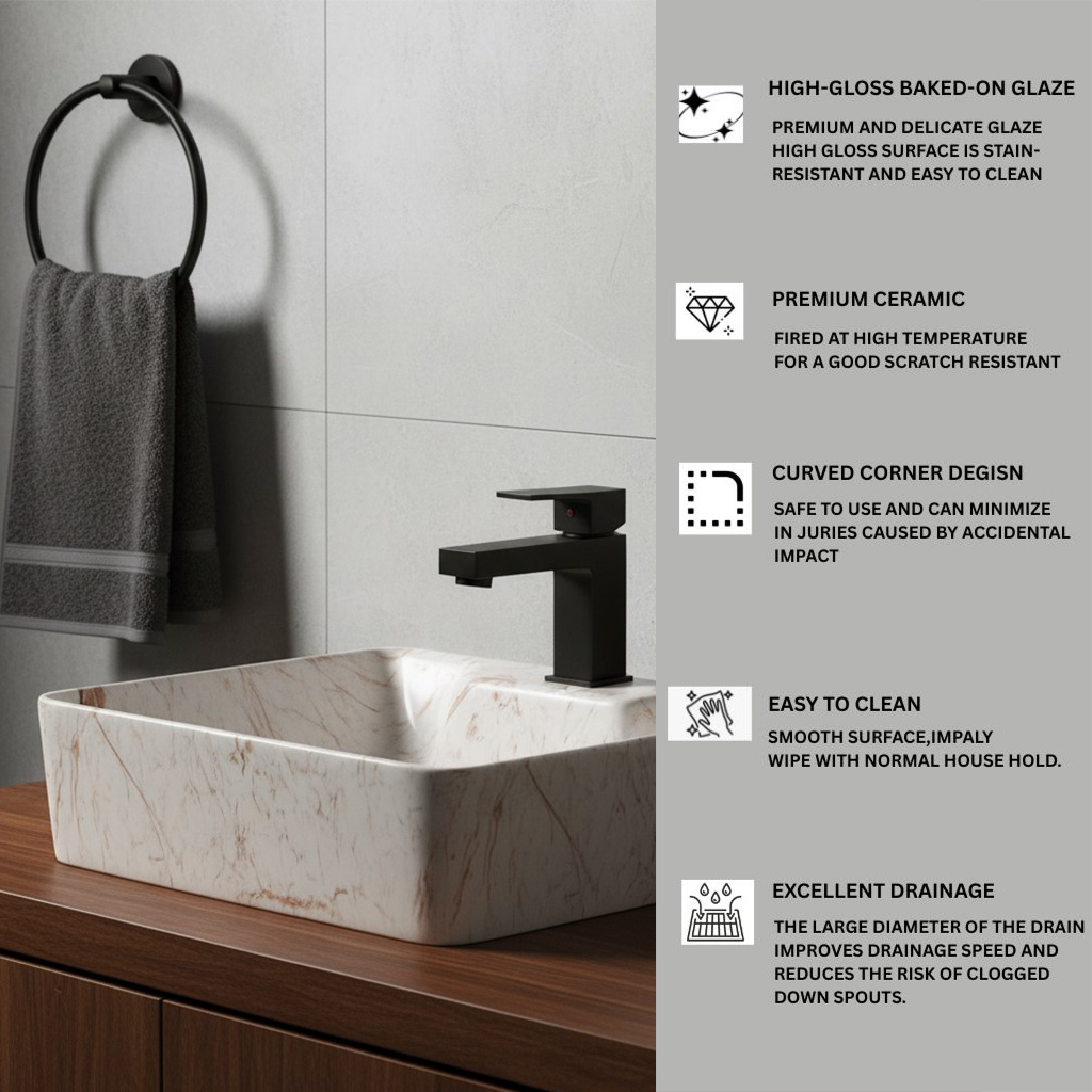 MS-913 XYLOAN WALL MOUNTED BASIN GLOSSY (16"X12") - Image 4