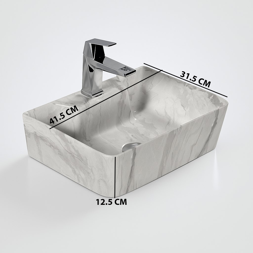 MS-915 XYLOAN WALL MOUNTED BASIN GLOSSY (16"X12") - Image 3