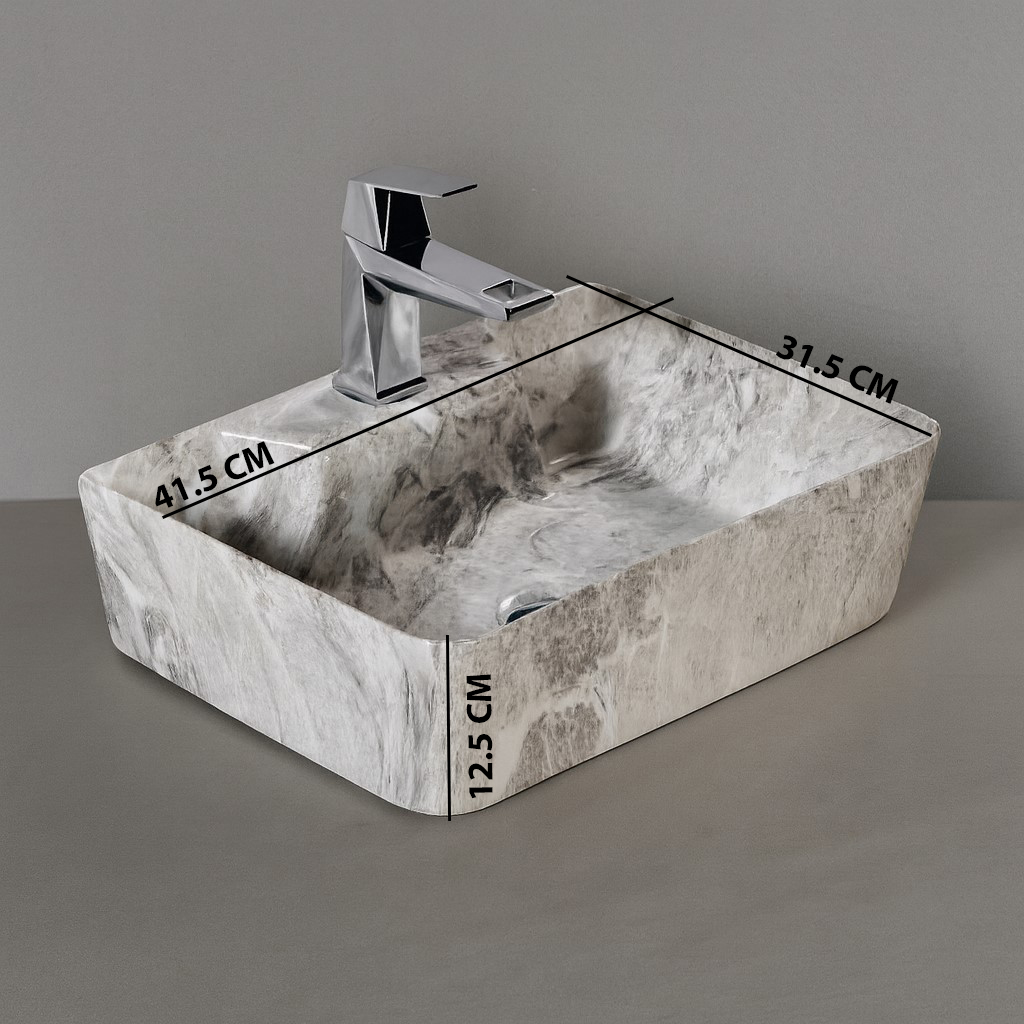 MS-916 XYLOAN WALL MOUNTED BASIN GLOSSY (16"X12") - Image 3