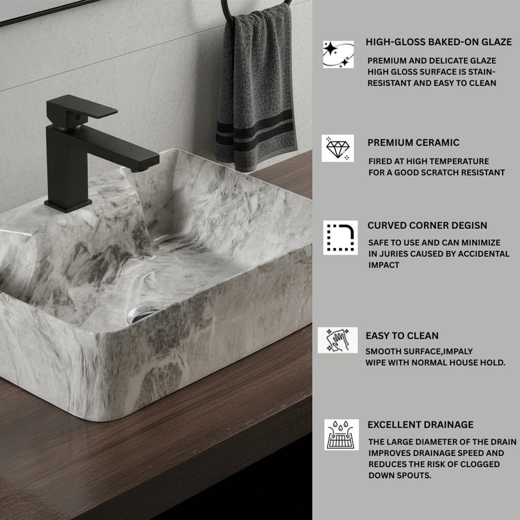 MS-916 XYLOAN WALL MOUNTED BASIN GLOSSY (16"X12") - Image 4