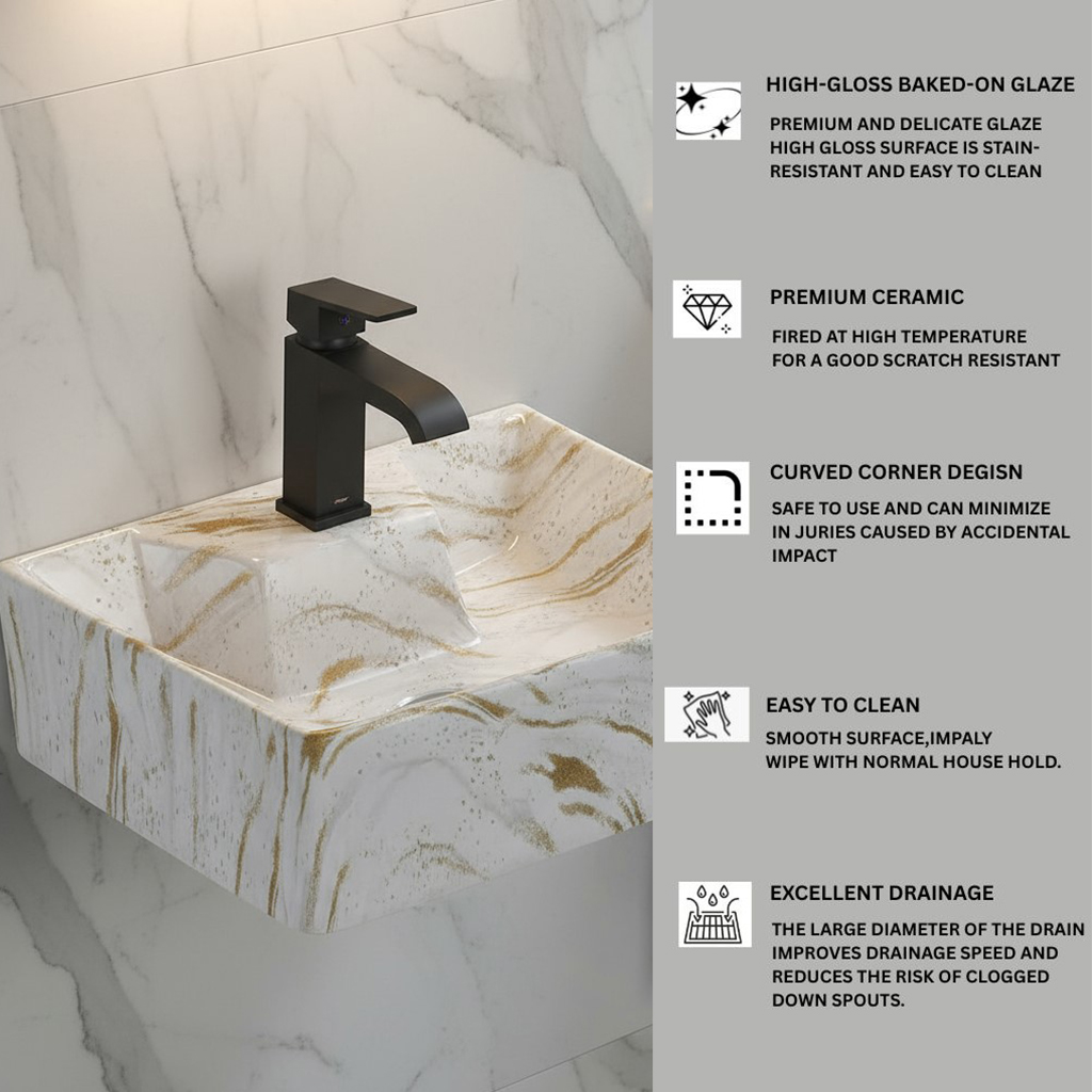 MS-918 XYLOAN WALL MOUNTED BASIN GLOSSY (16"X12") - Image 4