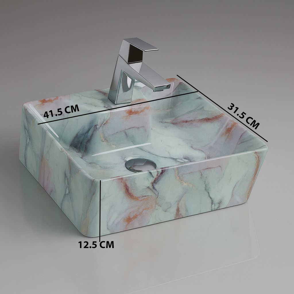 MS-919 XYLOAN WALL MOUNTED BASIN GLOSSY (16"X12") - Image 3