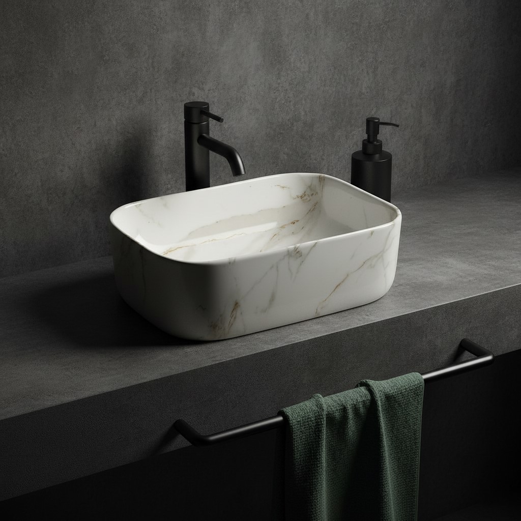 MS-304 XYLOAN TABLE TOP BASIN GLOSSY (16"X12") - Image 2