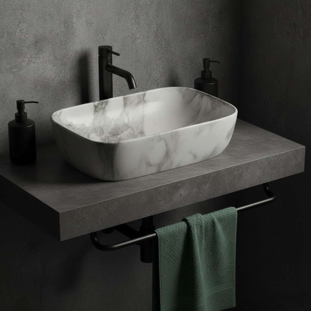 MS-307 XYLOAN TABLE TOP BASIN GLOSSY (16"X12") - Image 2