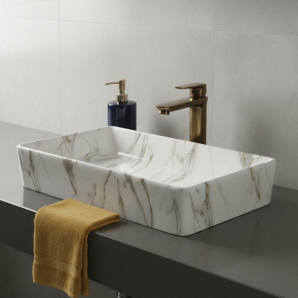 MS-709 XYLOAN TABLE TOP BASIN GLOSSY (24"X14") - Image 2