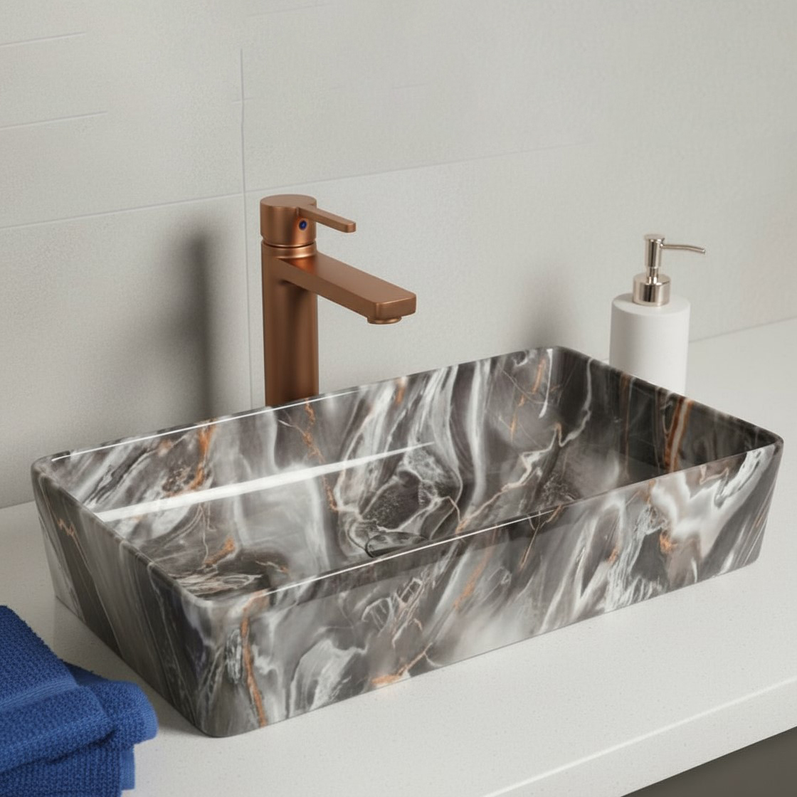 MS-711 XYLOAN TABLE TOP BASIN GLOSSY (24"X14") - Image 2