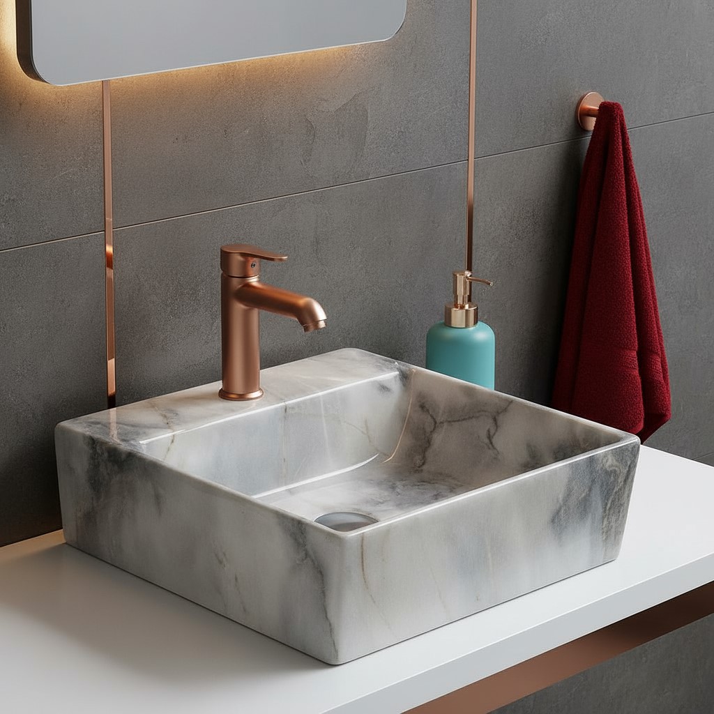 MS-806 XYLOAN WALL MOUNTED BASIN GLOSSY (13"X12") - Image 2