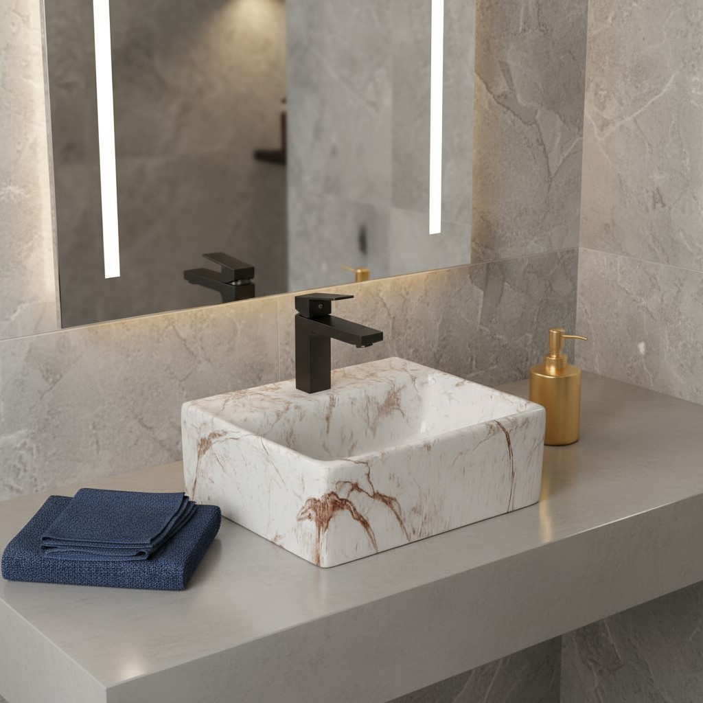 MS-811 XYLOAN WALL MOUNTED BASIN GLOSSY (13"X12") - Image 2