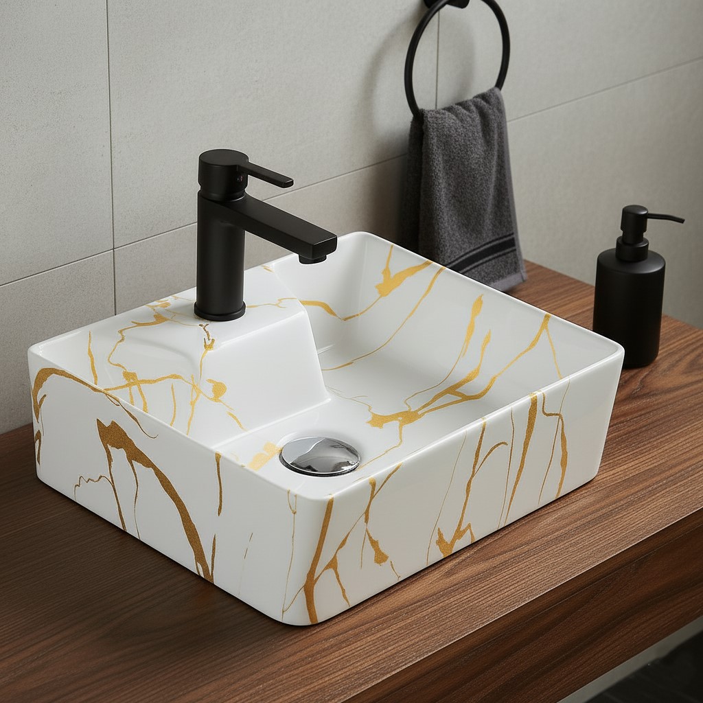 MS-908 XYLOAN WALL MOUNTED BASIN GLOSSY (16"X12") - Image 2