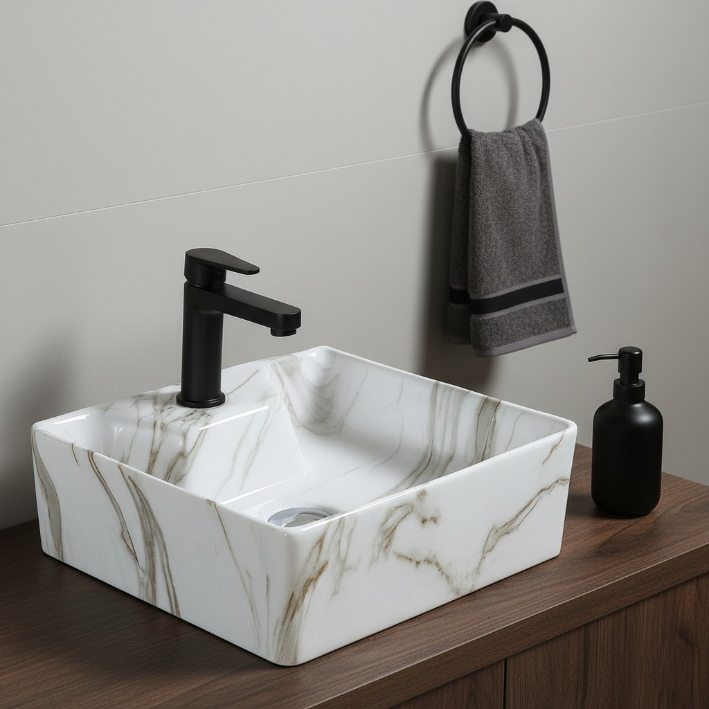 MS-909 XYLOAN WALL MOUNTED BASIN GLOSSY (16"X12") - Image 2