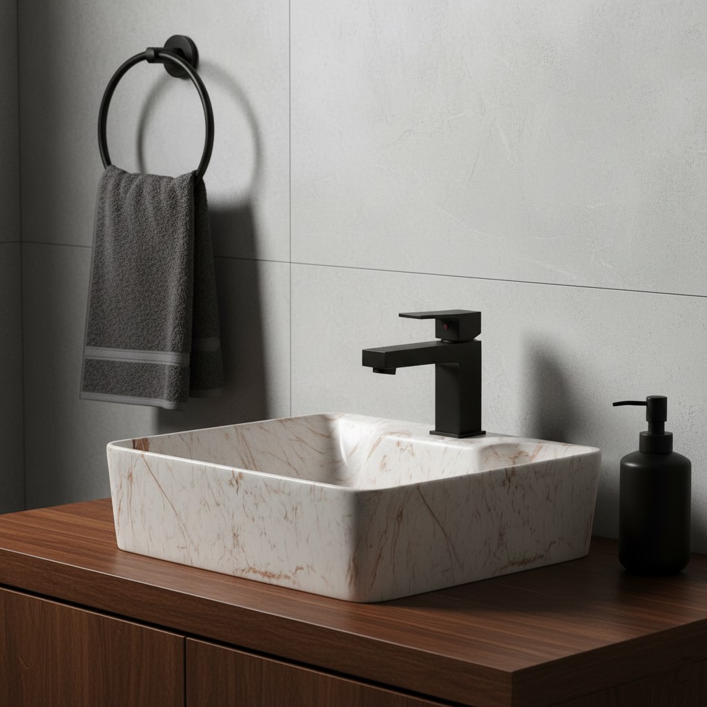MS-913 XYLOAN WALL MOUNTED BASIN GLOSSY (16"X12") - Image 2