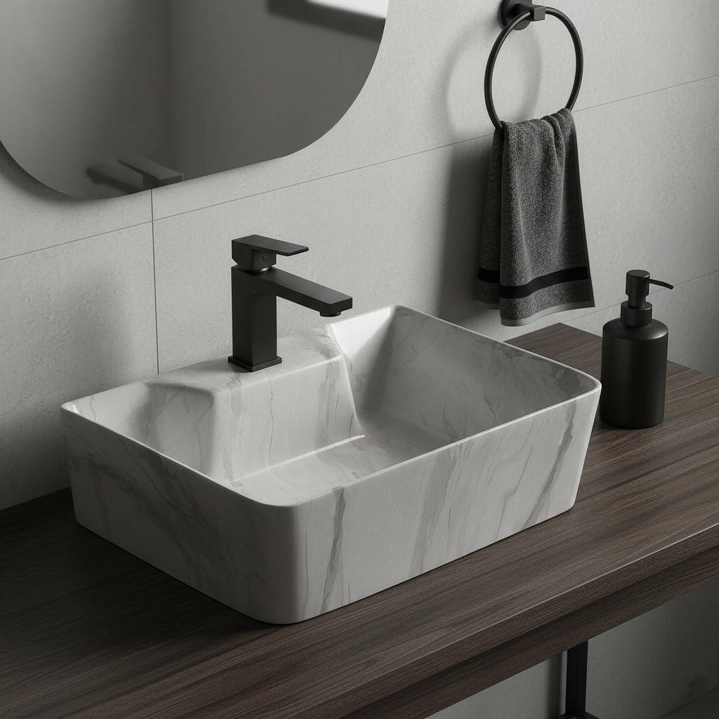 MS-915 XYLOAN WALL MOUNTED BASIN GLOSSY (16"X12") - Image 2