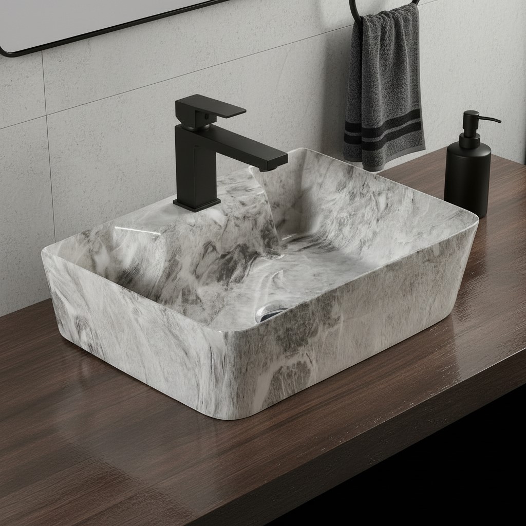 MS-916 XYLOAN WALL MOUNTED BASIN GLOSSY (16"X12") - Image 2