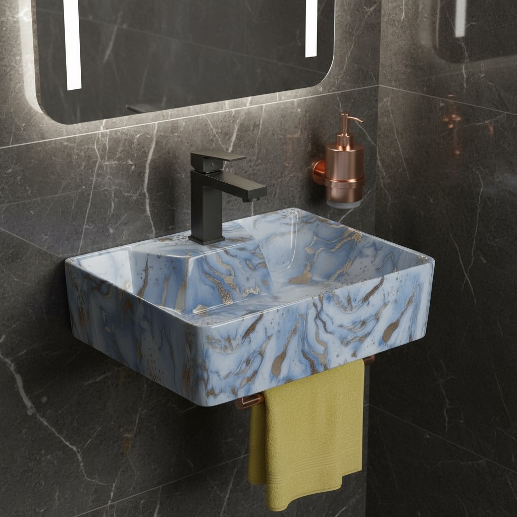 MS-920 XYLOAN WALL MOUNTED BASIN GLOSSY (16"X12) - Image 2