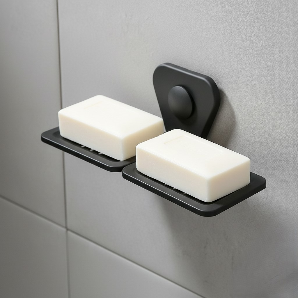 P-307 DOUBLE SOAP DISH,STAINLESS STEEL (BLACK) - Image 2