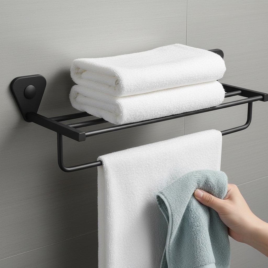 P-301 TOWEL RACK, STAINLESS STEEL (BLACK) - Image 2