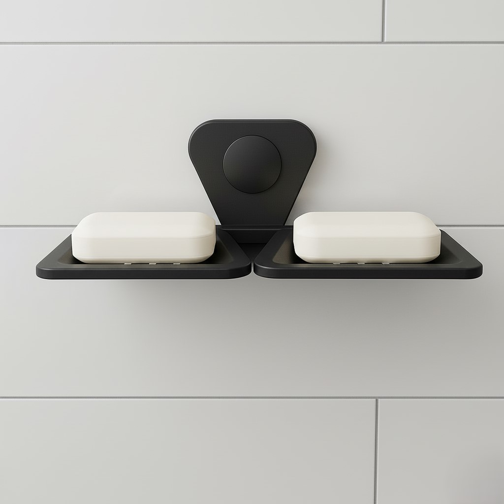 P-307 DOUBLE SOAP DISH,STAINLESS STEEL (BLACK) - Image 4