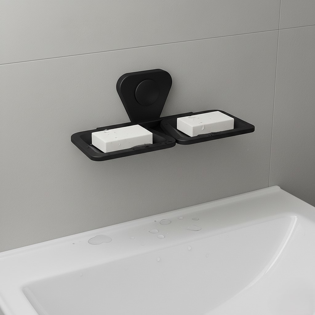 P-307 DOUBLE SOAP DISH,STAINLESS STEEL (BLACK) - Image 5