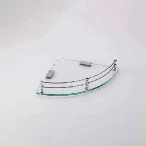 G-1204 wall-mounted glass corner shelf (9 x 9)
