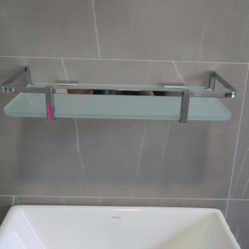 G-1205 Wall-Mounted Glass Vanity Shelf (6 x 12)