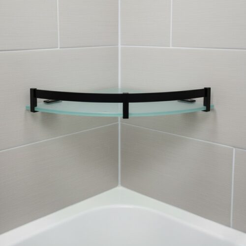 G-1214 Wall-Mounted Glass Corner - Black (9 X 9)