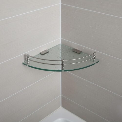 G-1204 Wall Mounted Glass Corner Shelf (12x12)
