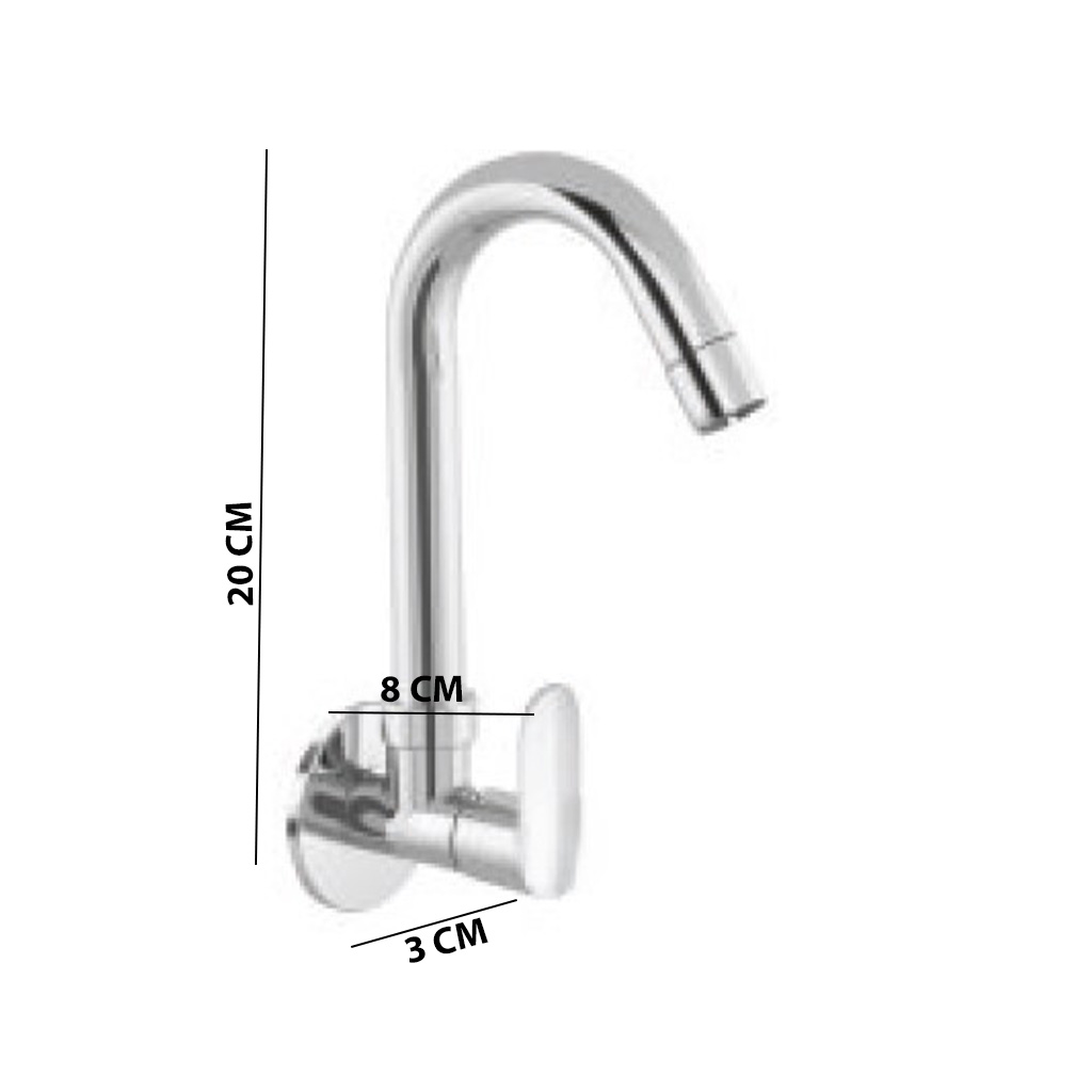 AT-07 WALL MOUNT SINK COCK,KITCHEN TAP(BRASS) - Image 5