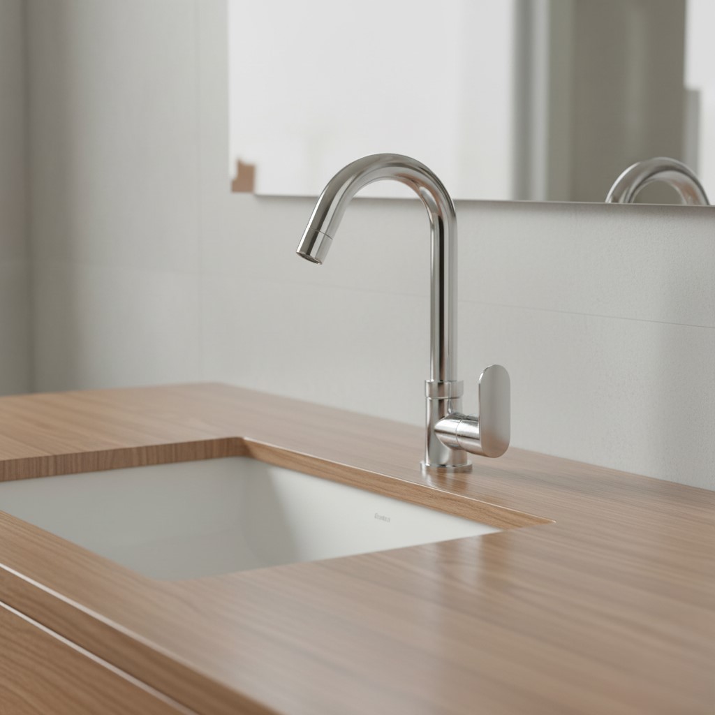 AT-08 SWAN NECK ,DECK MOUNT FAUCET(BRASS) - Image 4