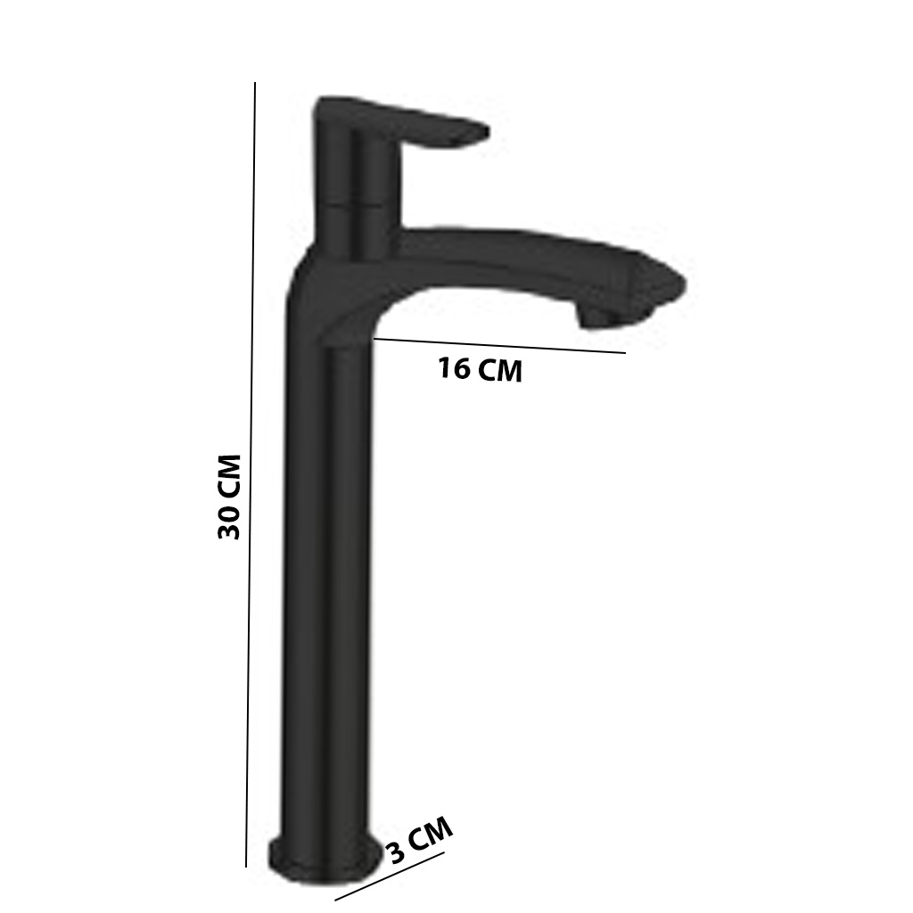 AT-10-BK HIGH-NECK PILLAR COCK,COUNTER-TOP(BLACK,BRASS) - Image 5