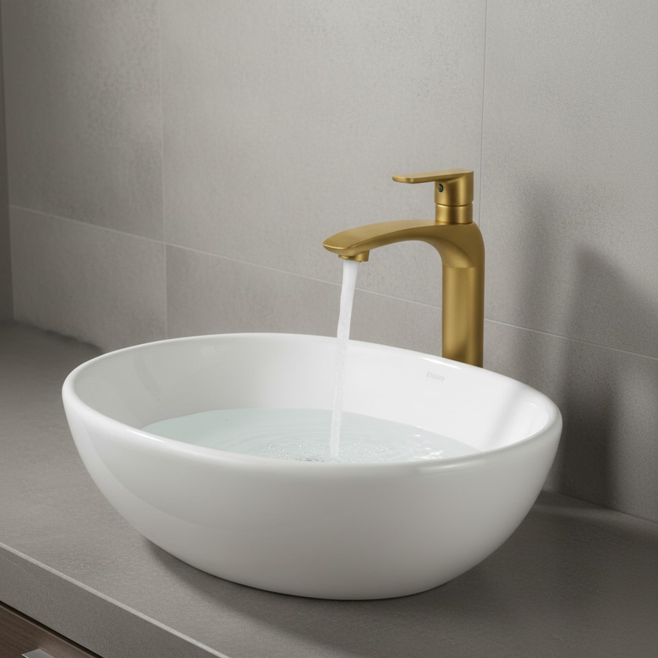 AT-10-GD HIGH-NECK PILLAR COCK,COUNTER-TOP(GOLD,BRASS) - Image 5