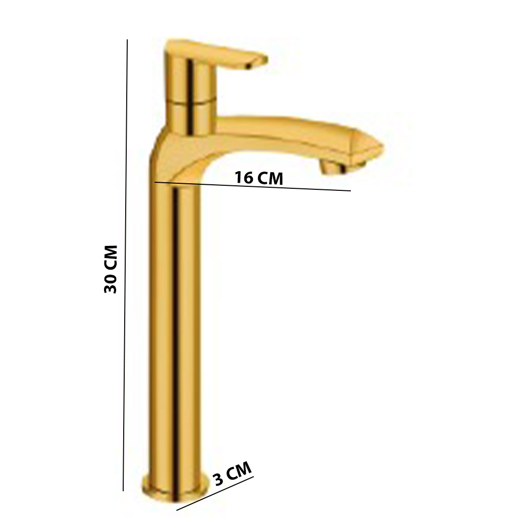 AT-10-GD HIGH-NECK PILLAR COCK,COUNTER-TOP(GOLD,BRASS) - Image 6