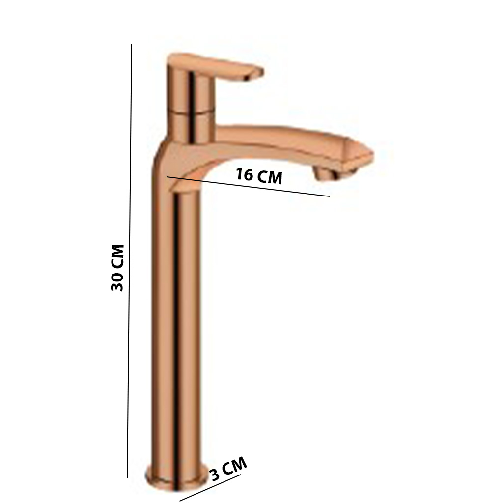 AT-10-RG HIGH-NECK PILLAR COCK,COUNTER-TOP (ROSE-GOLD,BRASS) - Image 6