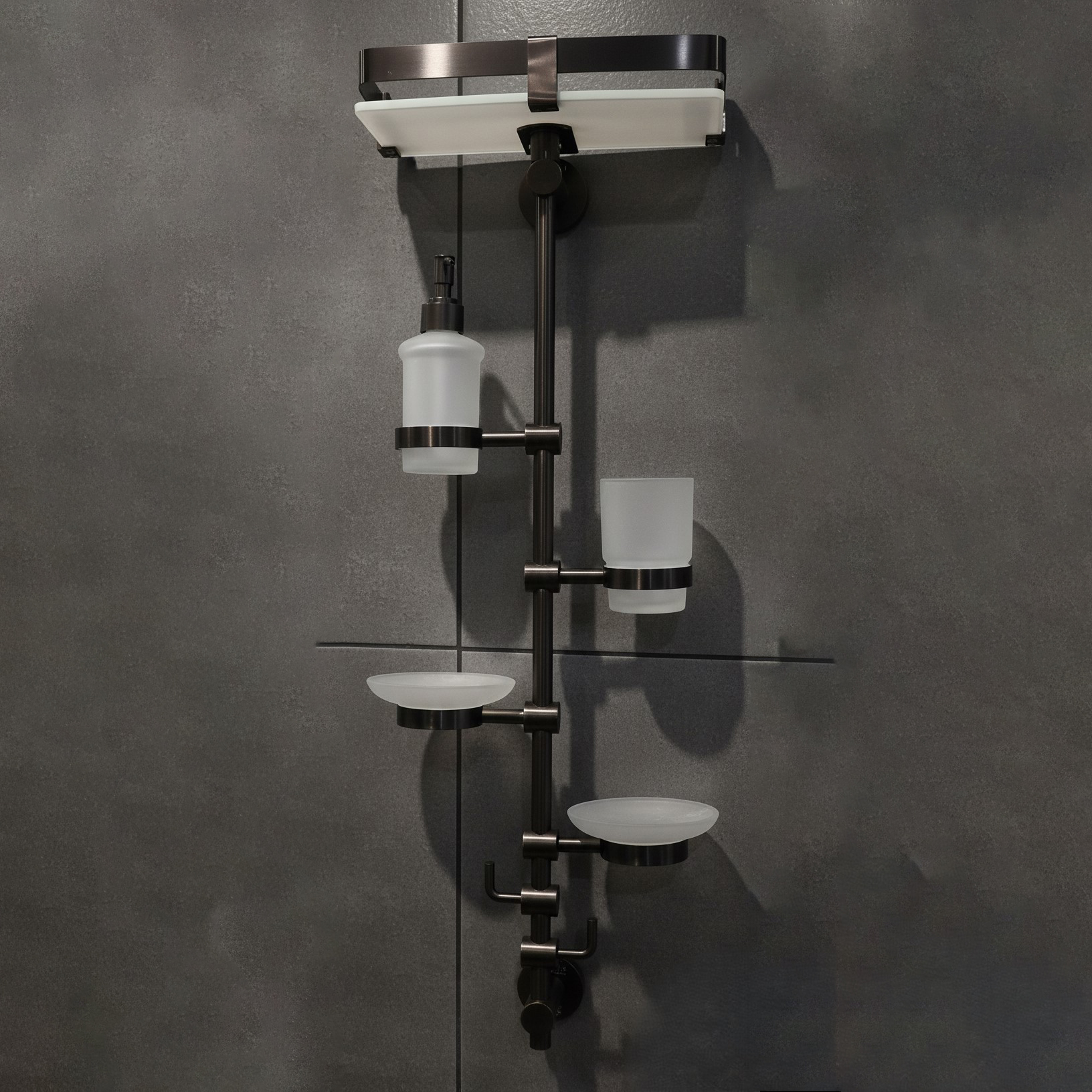 XYLOAN-01 Vertical Bathroom Organizer Pole(BLACK) - Image 3