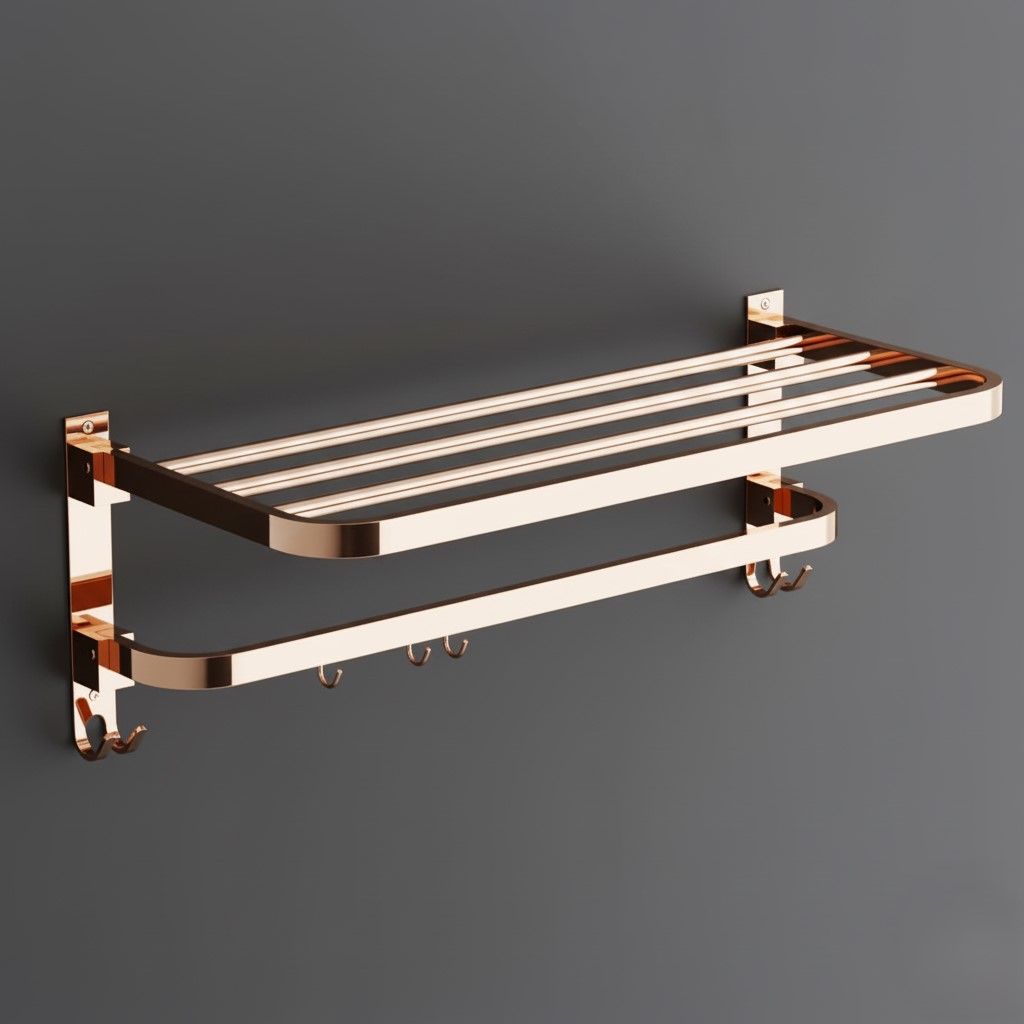 E-414 DOUBLE DECKER SQUARE PIPE ROSE-GOLD (PVD)