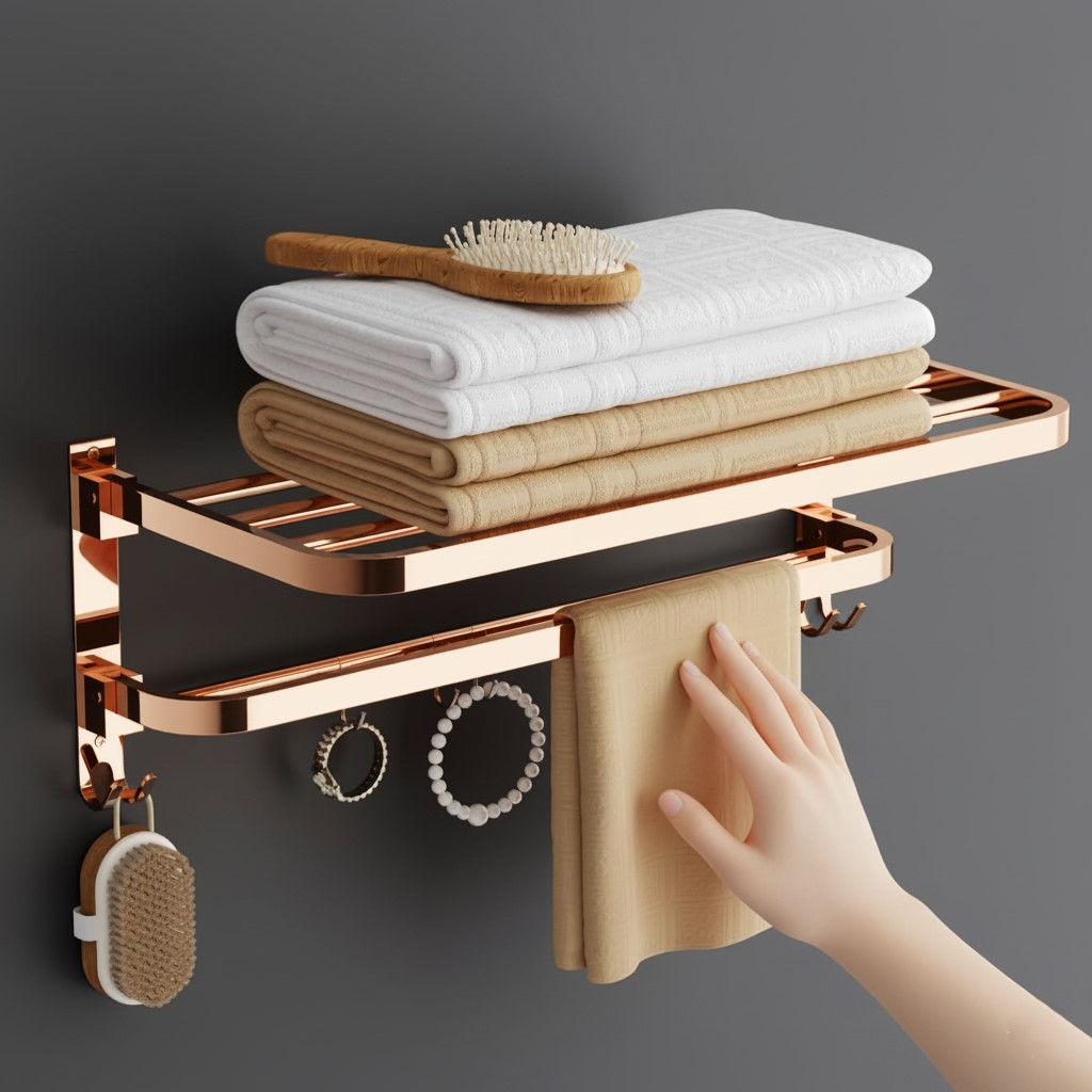 E-414 DOUBLE DECKER SQUARE PIPE ROSE-GOLD (PVD) - Image 3
