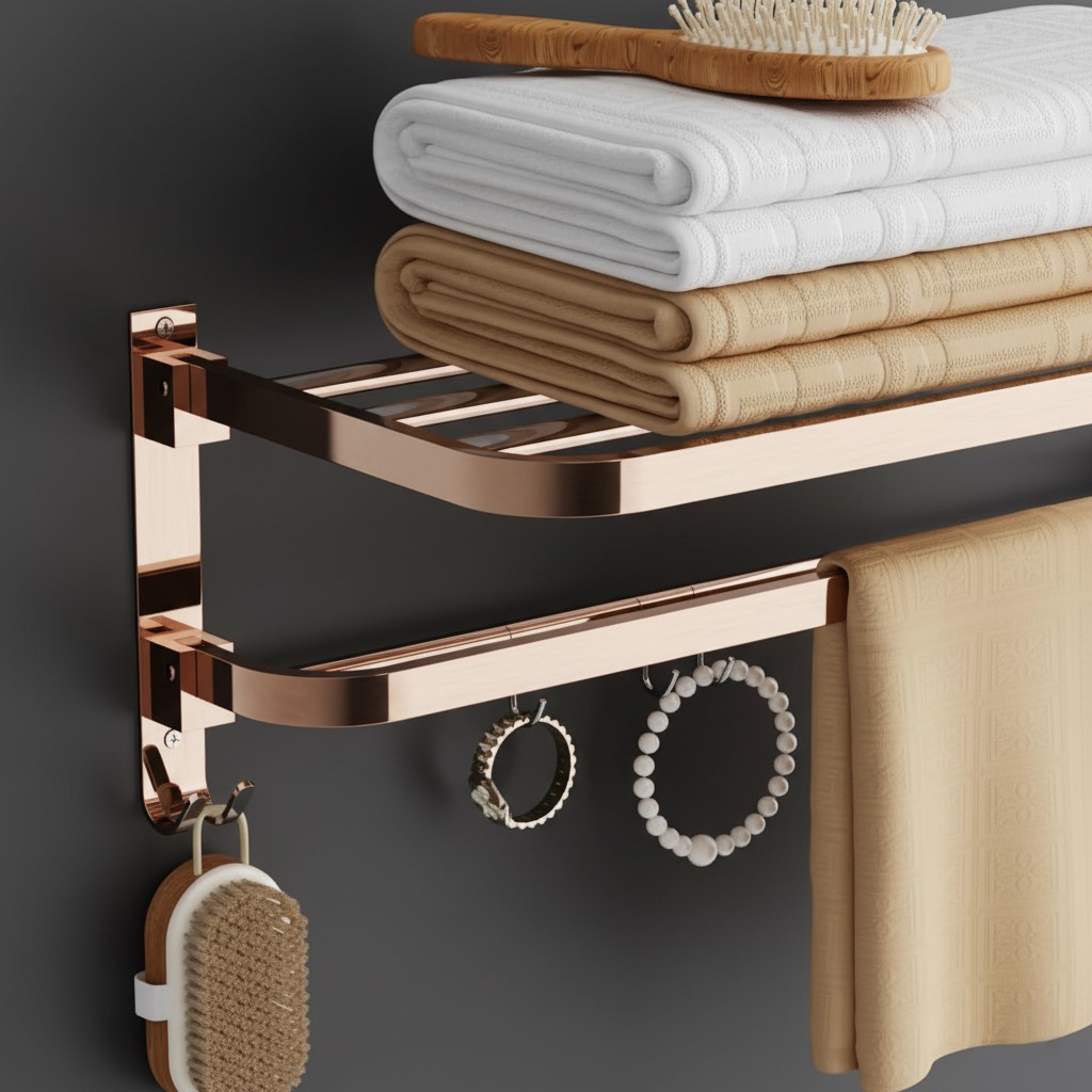 E-414 DOUBLE DECKER SQUARE PIPE ROSE-GOLD (PVD) - Image 4