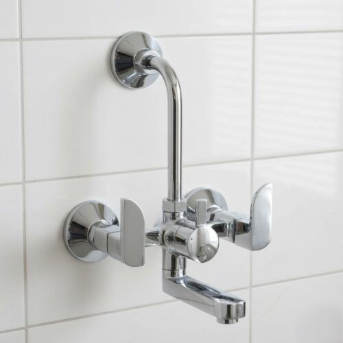 IP-14 Wall Mixer Tap, Hot & Cold with Shower Diverter,(BRASS)