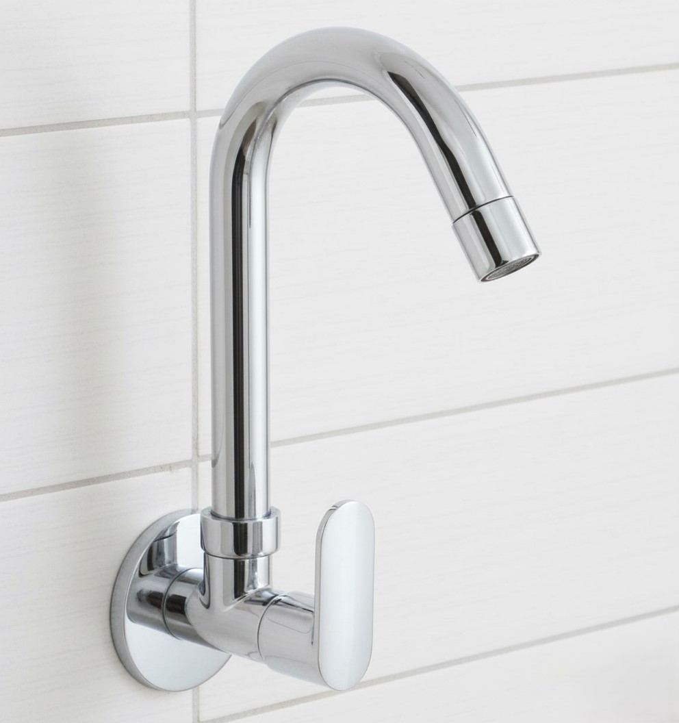 AT-07 WALL MOUNT SINK COCK,KITCHEN TAP(BRASS)