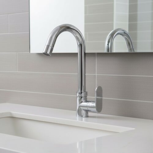 AT-08 SWAN NECK ,DECK MOUNT FAUCET(BRASS)