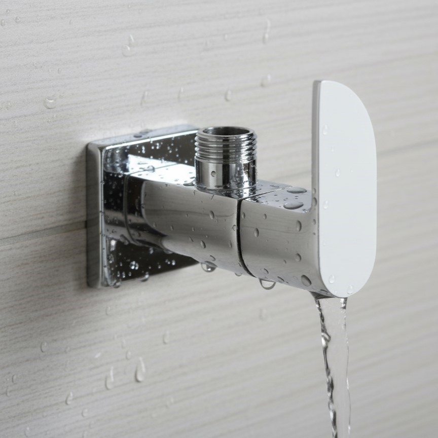 IP-03 WALL-MOUNT ANGLE COCK,BRASS ANGLE VALVE. - Image 2