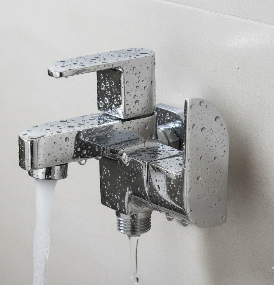 IP-05 WALL-MOUNT 2 WAY BIB COCK,DUAL OUTLET FAUCET,(BRASS) - Image 2