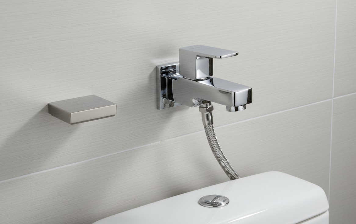 IP-05 WALL-MOUNT 2 WAY BIB COCK,DUAL OUTLET FAUCET,(BRASS) - Image 3