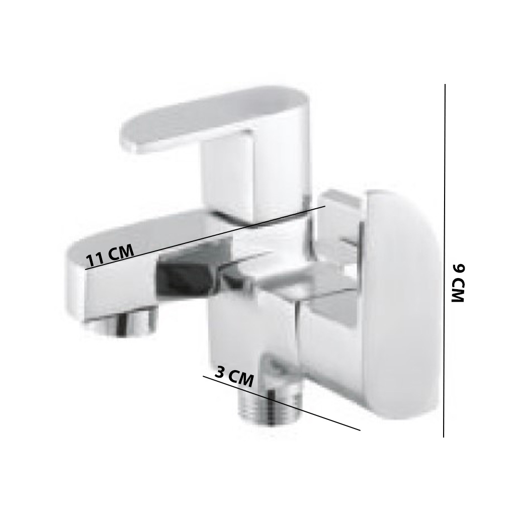 IP-05 WALL-MOUNT 2 WAY BIB COCK,DUAL OUTLET FAUCET,(BRASS) - Image 6