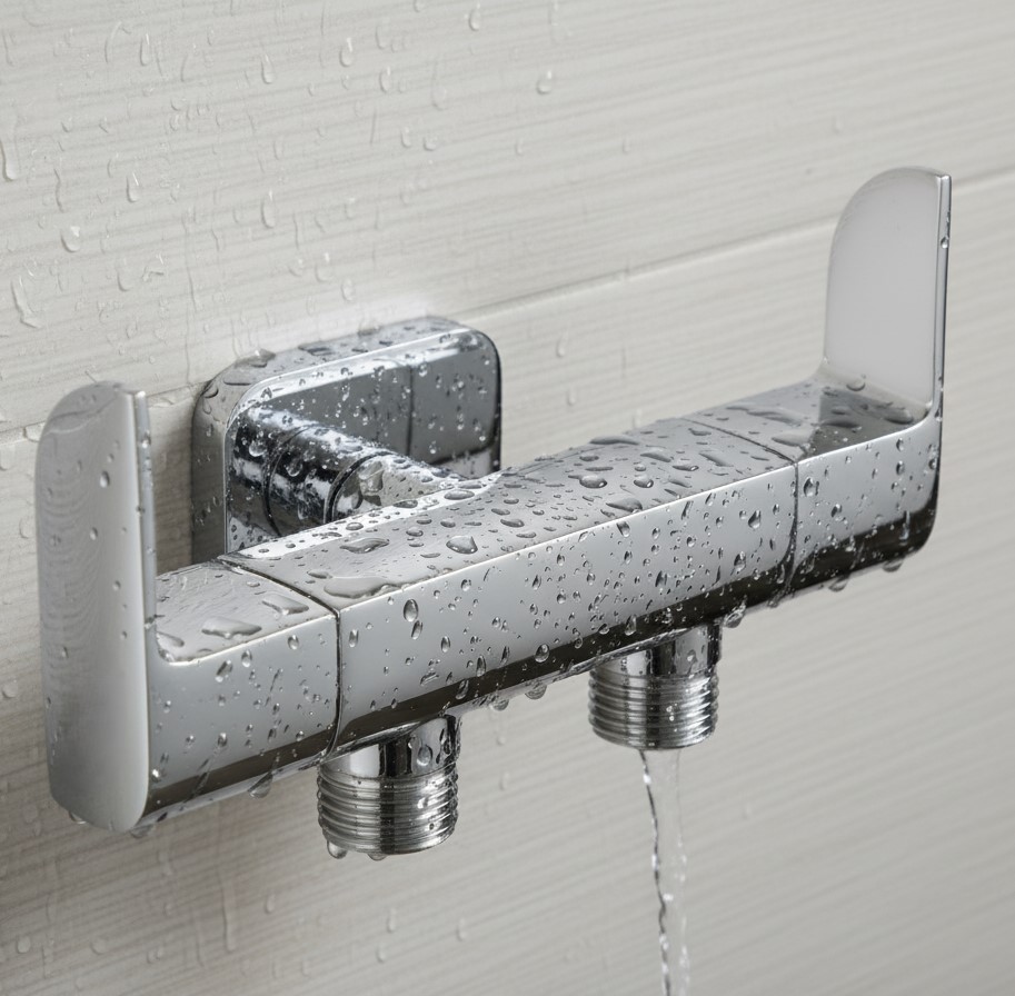 IP-06 WALL-MOUNT 2-WAY ANGLE COCK,STOP COCK,ANGLE VALVE,(BRASS) - Image 2
