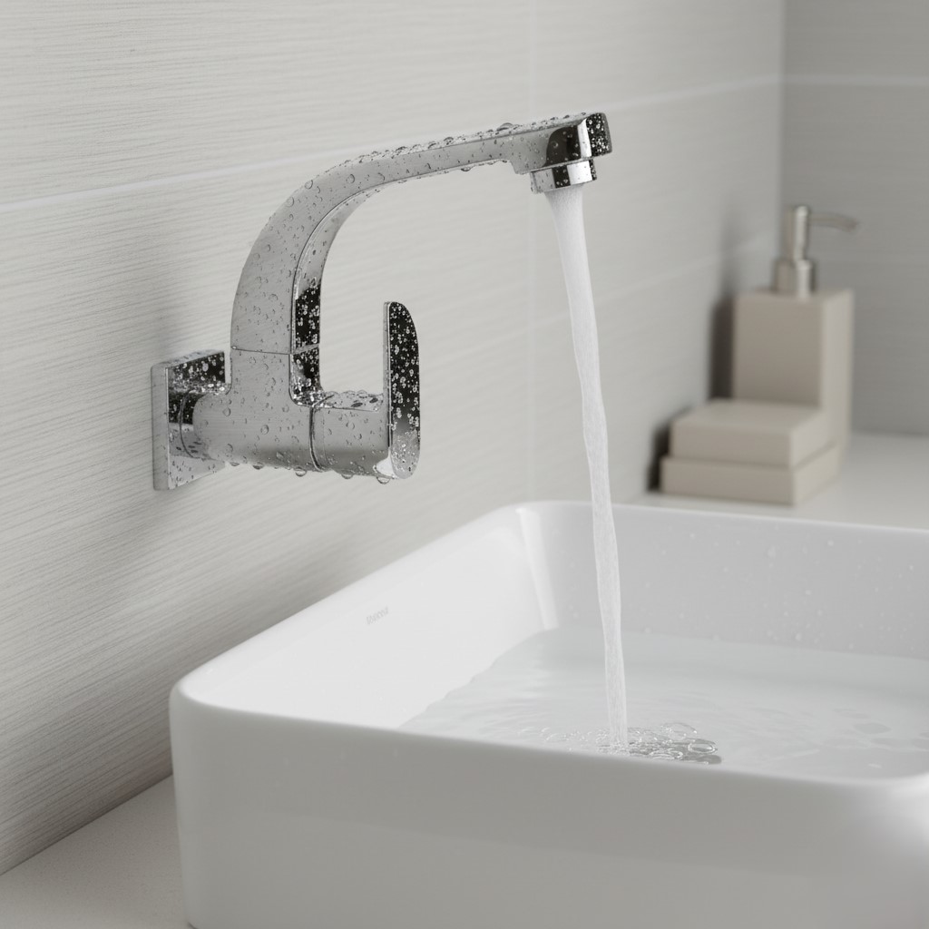 IP-07 WALL-MOUNT SINK COCK CASTED,KITCHEN FAUCET,(BRASS) - Image 3