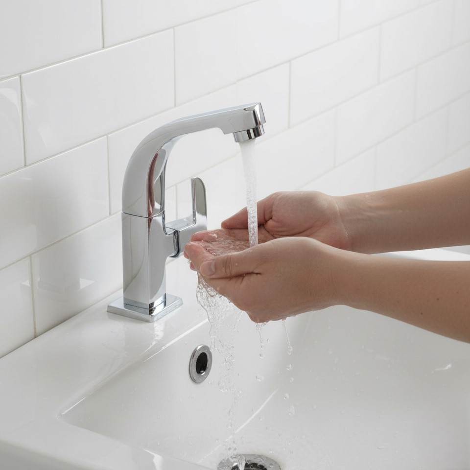 IP-08 COUNTER TOP SWAN-NECK PILLAR COCK CASTED,DECK MOUNT FAUCET (BRASS) - Image 4