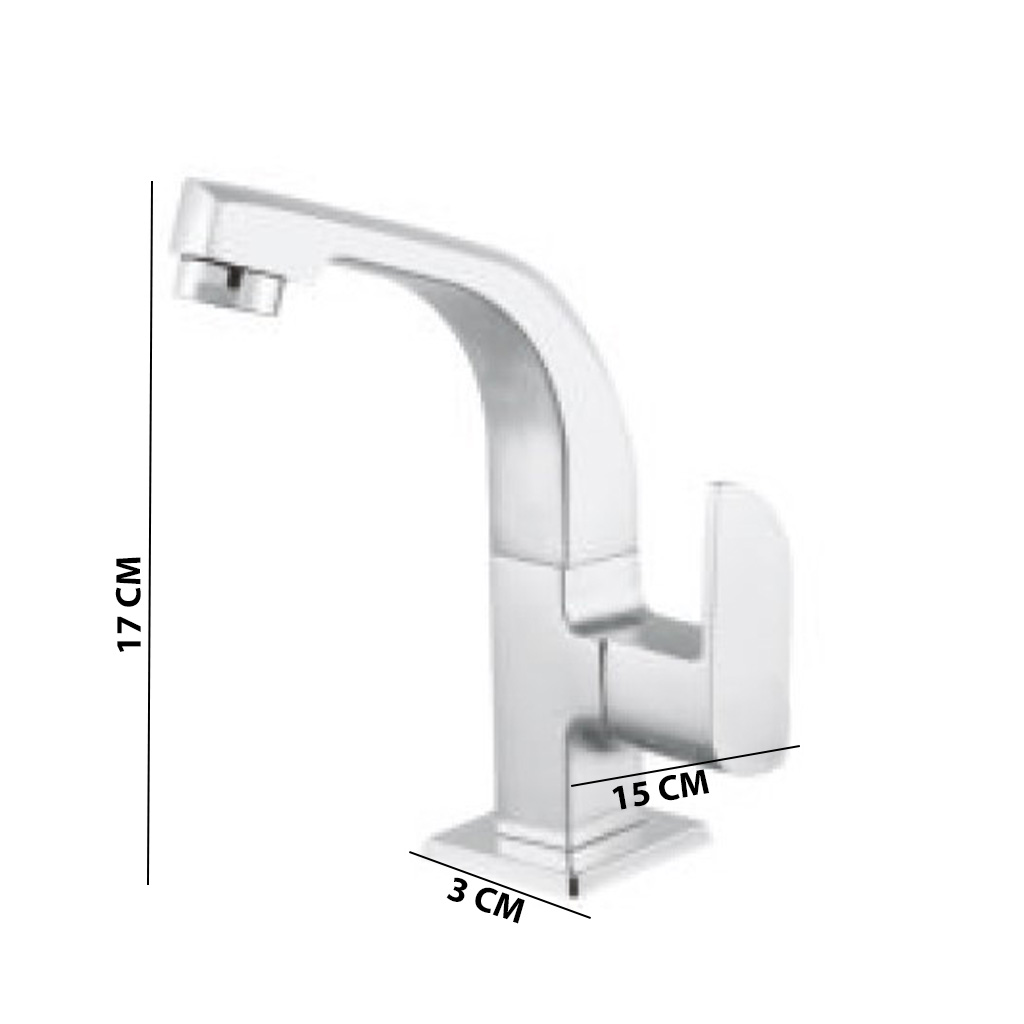 IP-08 COUNTER TOP SWAN-NECK PILLAR COCK CASTED,DECK MOUNT FAUCET (BRASS) - Image 5