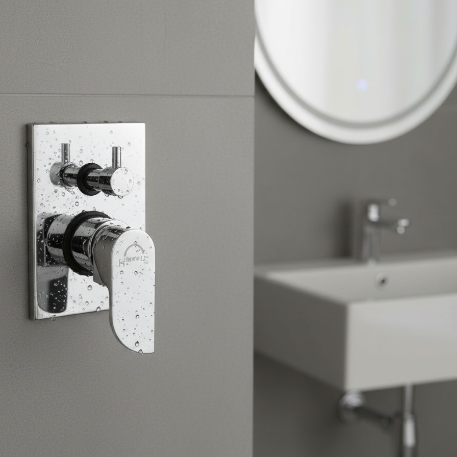 IP-20 Wall-mount single lever concealed bath/shower mixer or diverter - Image 4